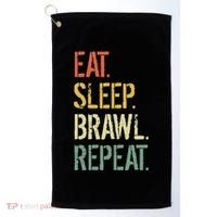 Eat Sleep Brawl Repeat Stars Funny Video Gamer Gaming Golf Towel thumb 0