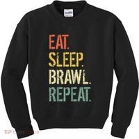 Eat Sleep Brawl Repeat Stars Funny Video Gamer Gaming Kids Sweatshirt thumb 0