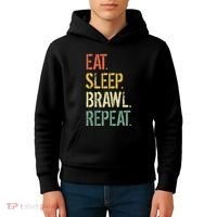 Eat Sleep Brawl Repeat Stars Funny Video Gamer Gaming Kids Hoodie thumb 4