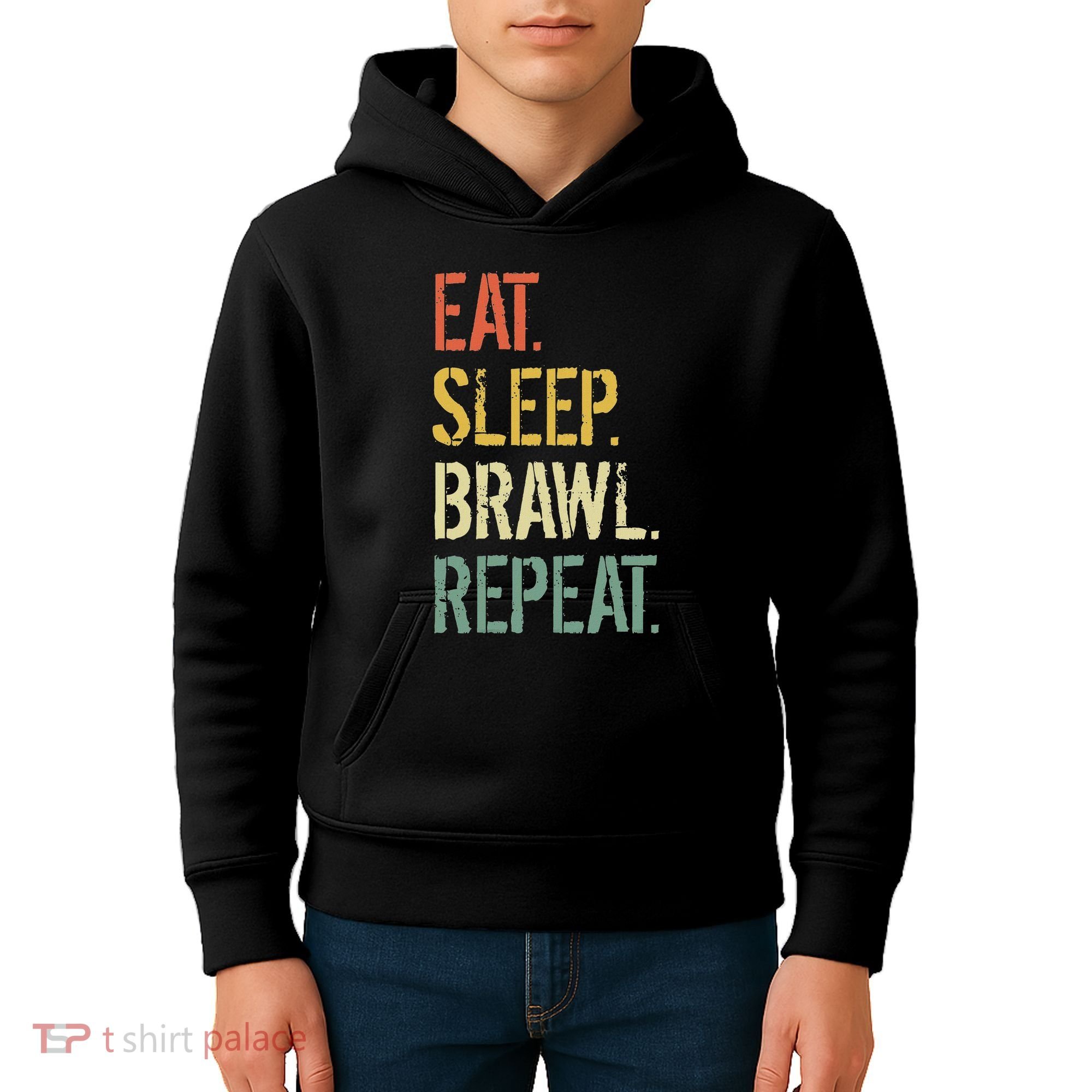 Eat Sleep Brawl Repeat Stars Funny Video Gamer Gaming Kids Hoodie