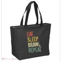 Eat Sleep Brawl Repeat Stars Funny Video Gamer Gaming Tote Bag thumb 2