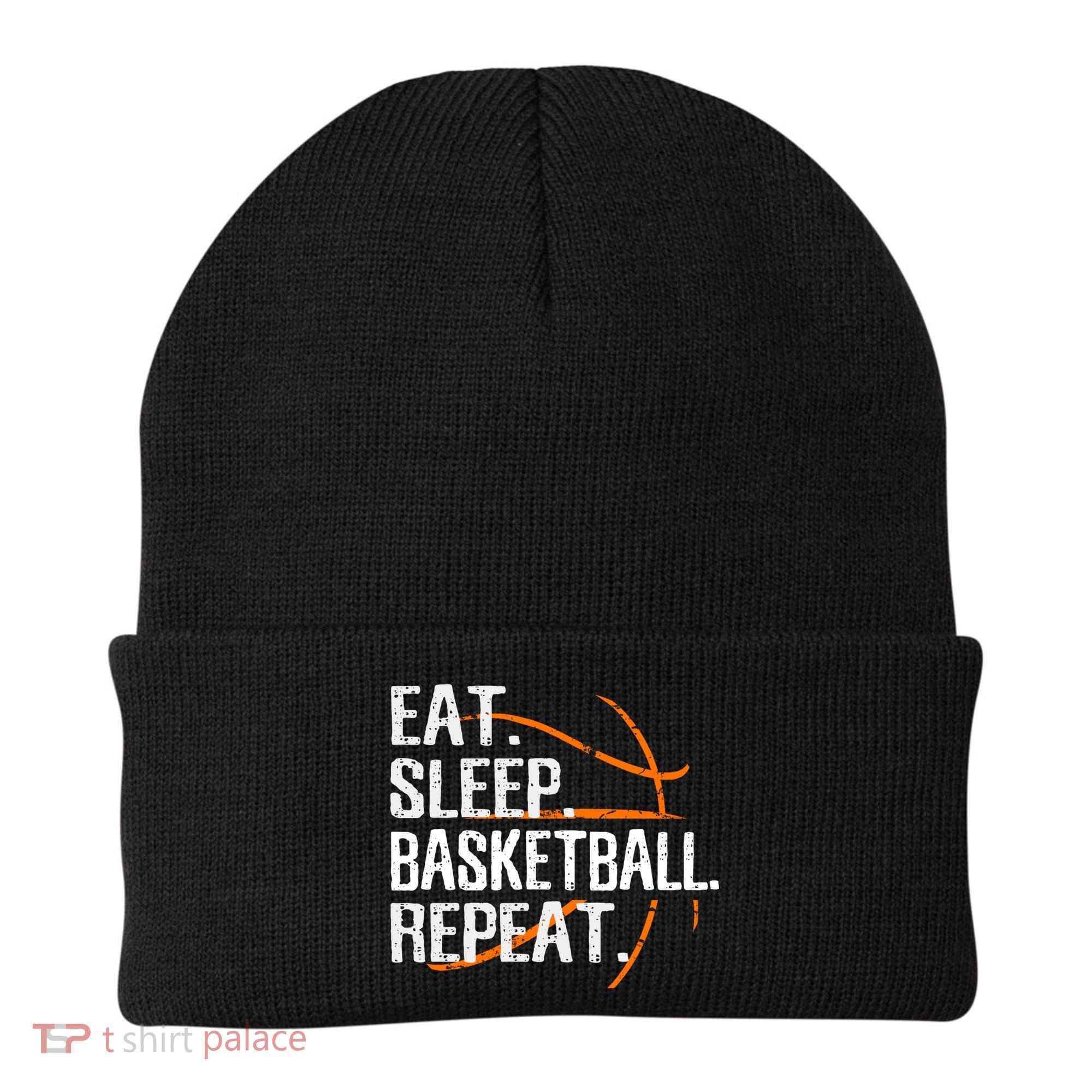 Eat Sleep Basketball Repeat Funny Gift For Basketball Lover Gift Beanie