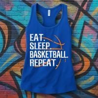 Eat Sleep Basketball Repeat Funny Gift For Basketball Lover Gift Women's Tank Top thumb 3