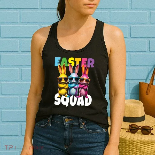  Easter Squad Bunny Cool Bunnies Happy Easter  Women's Tank Top