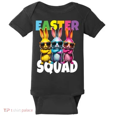  Easter Squad Bunny Cool Bunnies Happy Easter  Baby Bodysuit