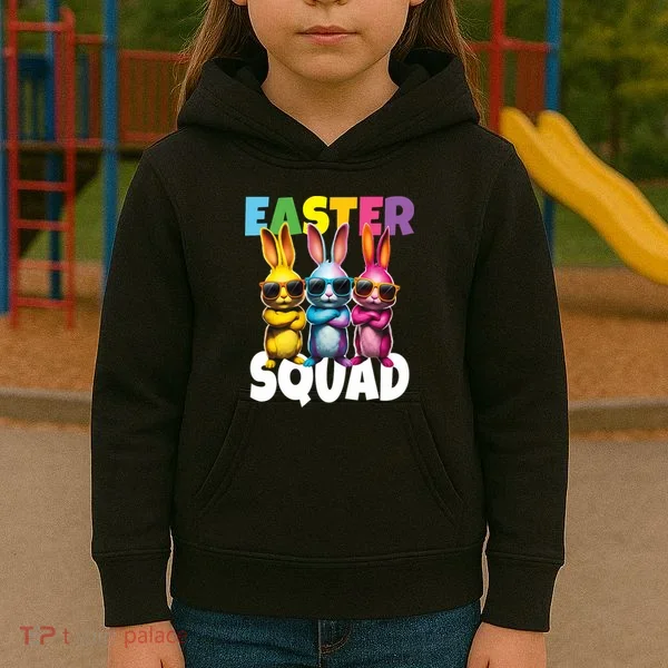  Easter Squad Bunny Cool Bunnies Happy Easter  Kids Hoodie