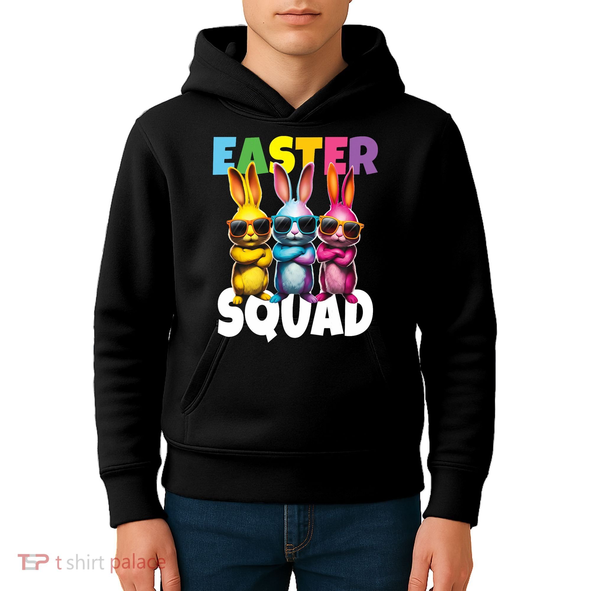  Easter Squad Bunny Cool Bunnies Happy Easter  Kids Hoodie