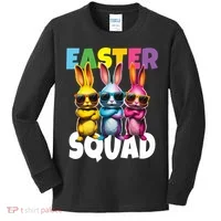  Easter Squad Bunny Cool Bunnies Happy Easter  Kids Long Sleeve Shirt thumb 0