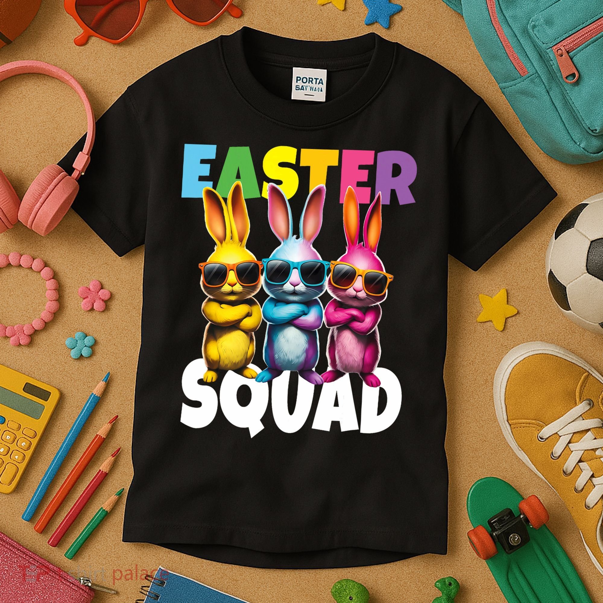  Easter Squad Bunny Cool Bunnies Happy Easter  Kids T-Shirt