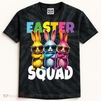  Easter Squad Bunny Cool Bunnies Happy Easter  Kids Tie-Dye T-Shirt thumb 0