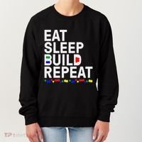 Eat Sleep Build Gift Cool Blocks Building Women's Sweatshirt thumb 0