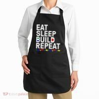 Eat Sleep Build Gift Cool Blocks Building Apron thumb 2