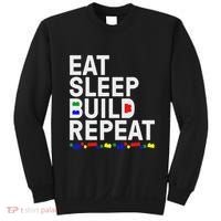 Eat Sleep Build Gift Cool Blocks Building Sweatshirt thumb 0
