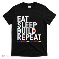 Eat Sleep Build Gift Cool Blocks Building T-Shirt thumb 0