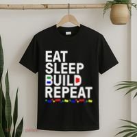 Eat Sleep Build Gift Cool Blocks Building T-Shirt thumb 2