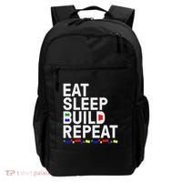 Eat Sleep Build Gift Cool Blocks Building Backpack thumb 0
