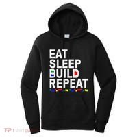Eat Sleep Build Gift Cool Blocks Building Women's Hoodie thumb 0