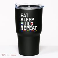Eat Sleep Build Gift Cool Blocks Building Tumbler thumb 0