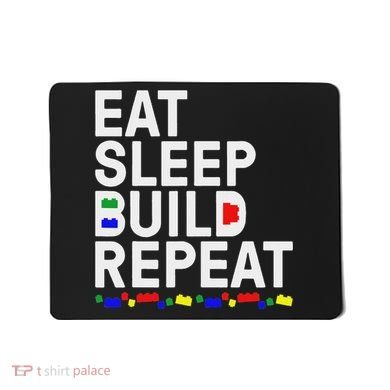 Eat Sleep Build Gift Cool Blocks Building Mousepad