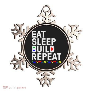 Eat Sleep Build Gift Cool Blocks Building Ornament