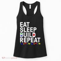 Eat Sleep Build Gift Cool Blocks Building Women's Tank Top thumb 0