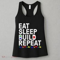 Eat Sleep Build Gift Cool Blocks Building Women's Tank Top thumb 3