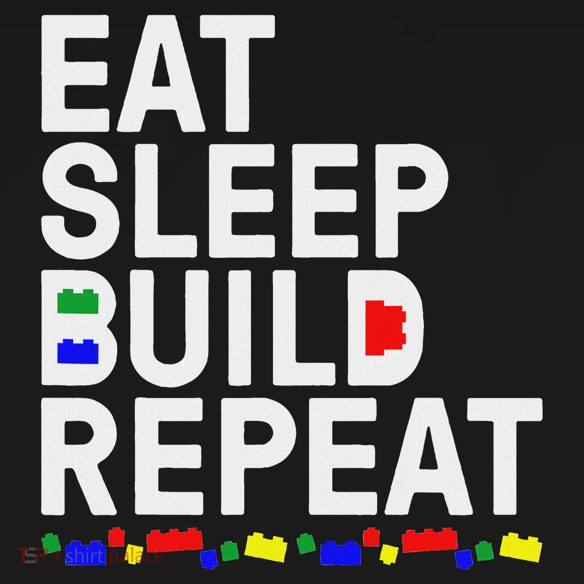 Eat Sleep Build Gift Cool Blocks Building Baby Bodysuit