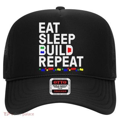 Eat Sleep Build Gift Cool Blocks Building Hat