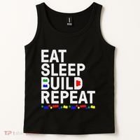 Eat Sleep Build Gift Cool Blocks Building Tank Top thumb 2
