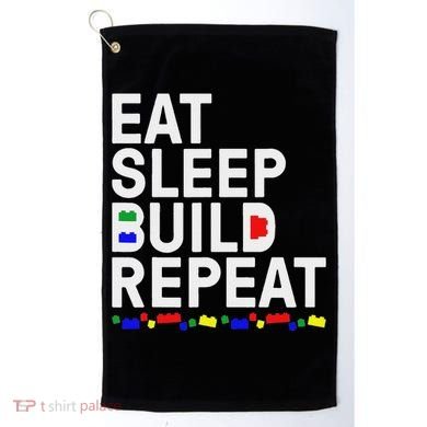 Eat Sleep Build Gift Cool Blocks Building Golf Towel