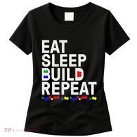 Eat Sleep Build Gift Cool Blocks Building Women's T-Shirt thumb 0