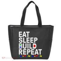 Eat Sleep Build Gift Cool Blocks Building Tote Bag thumb 0