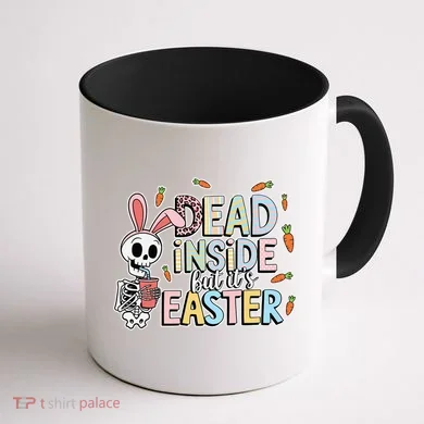Easter Skeleton Bunny But Did You Dye Spring Egg Coffee Mug back