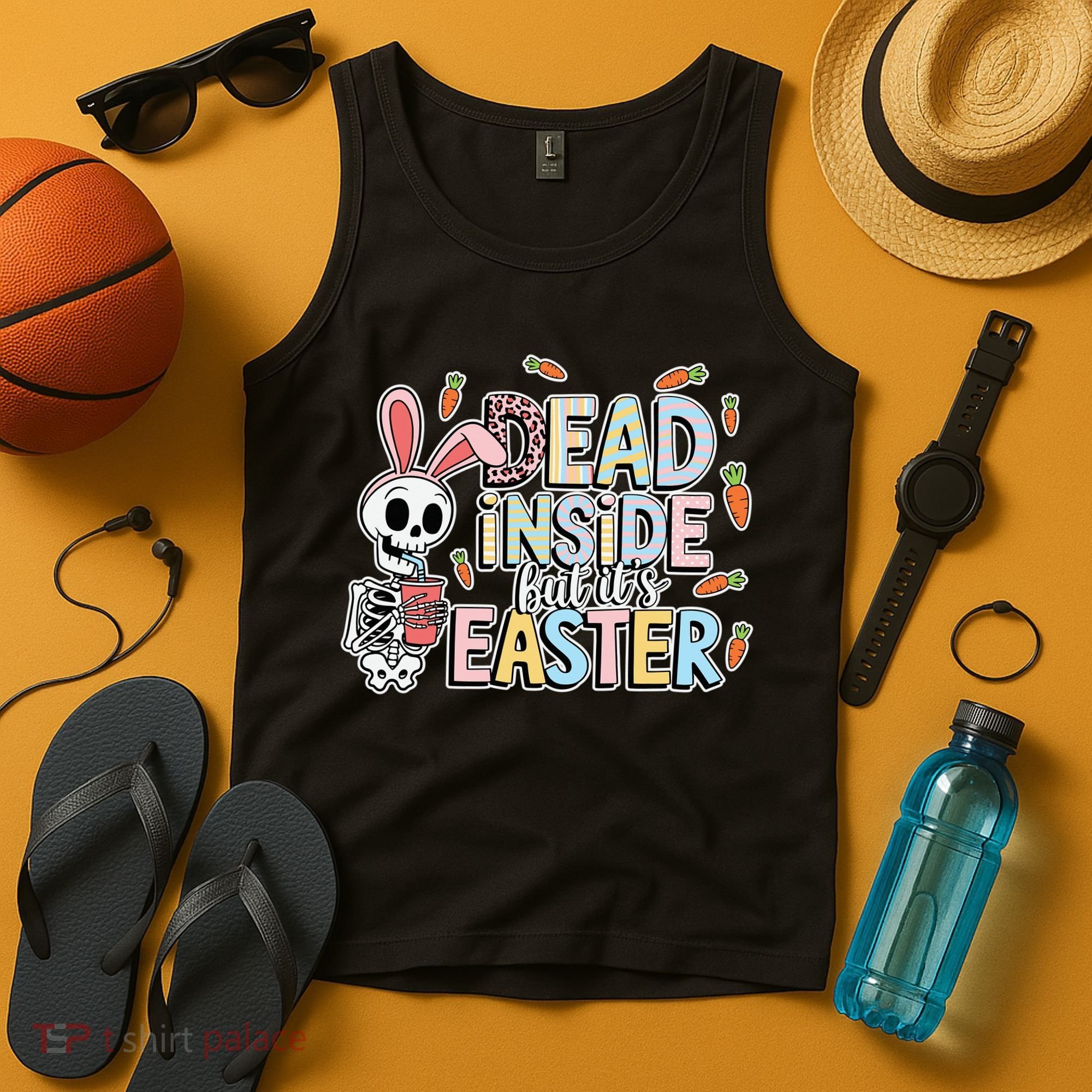Easter Skeleton Bunny But Did You Dye Spring Egg Tank Top