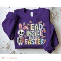 Easter Skeleton Bunny But Did You Dye Spring Egg Sweatshirt thumb 2