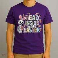 Easter Skeleton Bunny But Did You Dye Spring Egg T-Shirt thumb 3