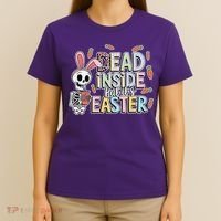 Easter Skeleton Bunny But Did You Dye Spring Egg T-Shirt thumb 4