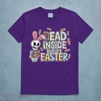 Easter Skeleton Bunny But Did You Dye Spring Egg T-Shirt thumb 5