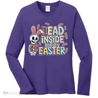 Easter Skeleton Bunny But Did You Dye Spring Egg Women's Long Sleeve Shirt thumb 0