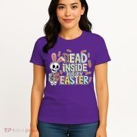 Easter Skeleton Bunny But Did You Dye Spring Egg Women's T-Shirt thumb 4