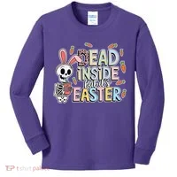 Easter Skeleton Bunny But Did You Dye Spring Egg Kids Long Sleeve Shirt thumb 0