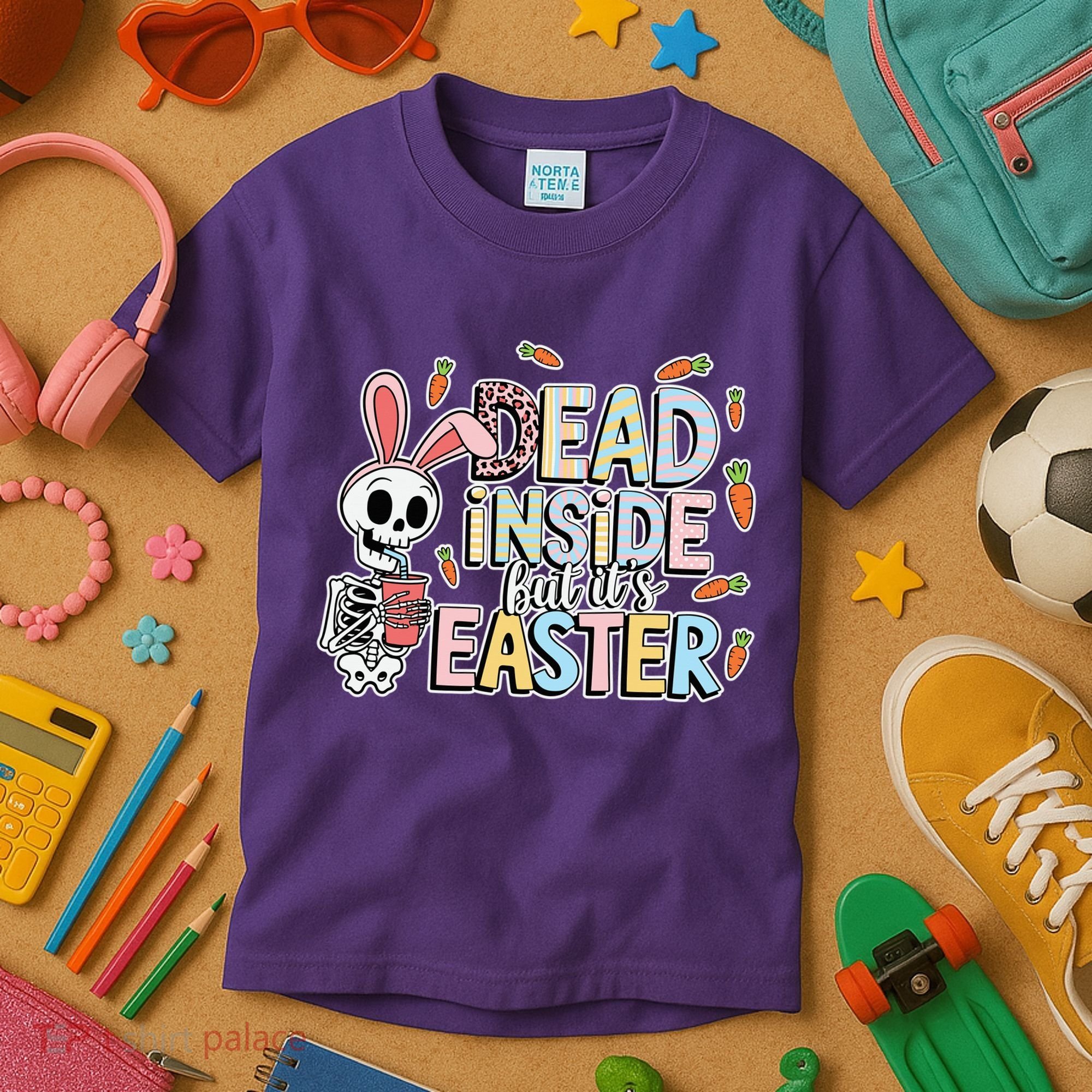 Easter Skeleton Bunny But Did You Dye Spring Egg Kids T-Shirt