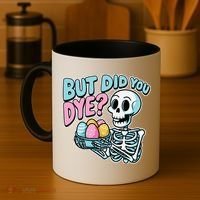 Easter Skeleton Bunny But Did You Dye Spring Egg Coffee Mug thumb 4