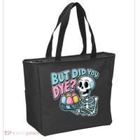 Easter Skeleton Bunny But Did You Dye Spring Egg Tote Bag thumb 2