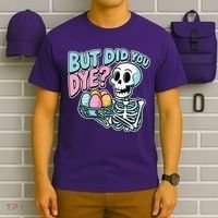 Easter Skeleton Bunny But Did You Dye Spring Egg T-Shirt thumb 6