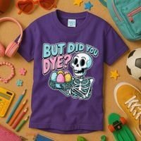 Easter Skeleton Bunny But Did You Dye Spring Egg Kids T-Shirt thumb 3