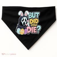 Easter Skeleton Bunny But Did You Dye Spring Egg USA-Made Doggie Bandana thumb 0