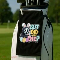 Easter Skeleton Bunny But Did You Dye Spring Egg Golf Towel thumb 2