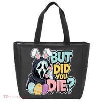 Easter Skeleton Bunny But Did You Dye Spring Egg Tote Bag thumb 0