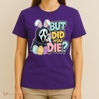 Easter Skeleton Bunny But Did You Dye Spring Egg T-Shirt thumb 4